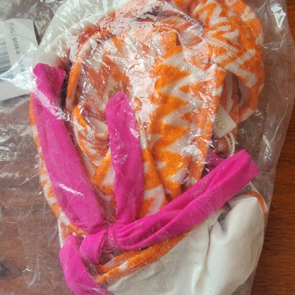Cia Martima Orange & Pink Knit Side Tie Bikini Bottom - Picture 3 of 9